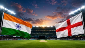 India Women and England Women players during ICC Women's T20 World Cup 2026 warm-up match at Sophia Gardens Cardiff