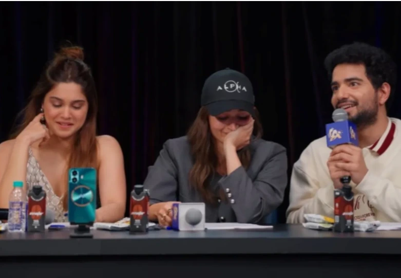 Samay Raina with Alia Bhatt and Sharvari in India's Got Latent Season 2