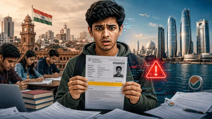 NEET Re-Exam 2026 candidate from Nagpur holding admit card after being allotted an Abu Dhabi exam centre due to an NTA technical glitch