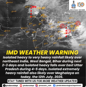 Dark monsoon clouds over Northeast India during IMD heavy rainfall warning